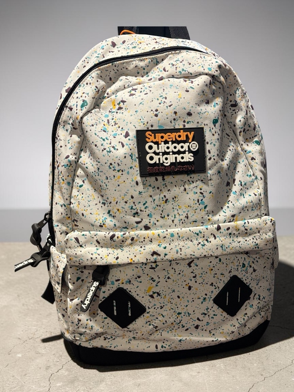 Superdry White Speckle Backpack with Multicolor Flecks